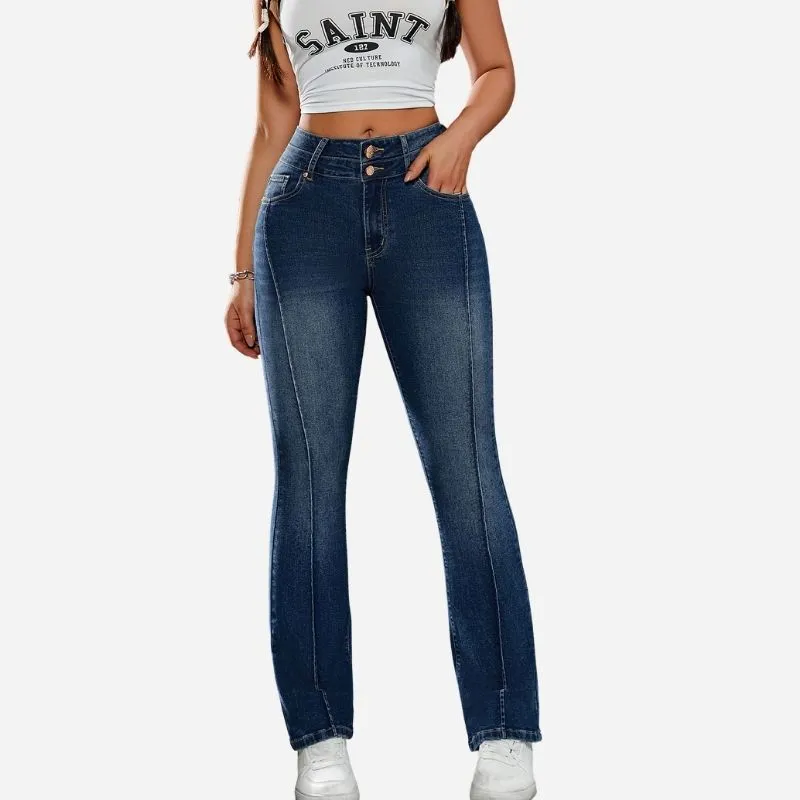 High Waist Stretch Flare Jeans for Women Slim Fit Bootcut Denim Pants sold by Good American Jeans