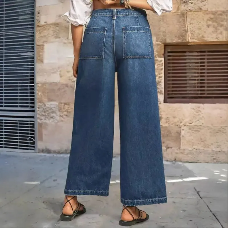 Women's High Waisted Straight Wide Leg Baggy Jeans Stretch Denim Pants sold by Good American Jeans product image thumbnail 5