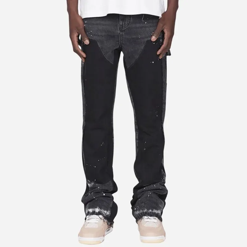 Men's Two Tone Panel Straight Leg Distressed Denim Street Carpenter Jeans sold by Good American Jeans product image thumbnail 5