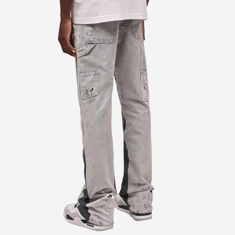 Men's Two Tone Panel Straight Leg Distressed Denim Street Carpenter Jeans sold by Good American Jeans product image thumbnail 2