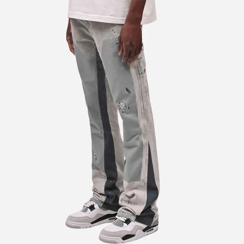 Men's Two Tone Panel Straight Leg Distressed Denim Street Carpenter Jeans sold by Good American Jeans product image thumbnail 4