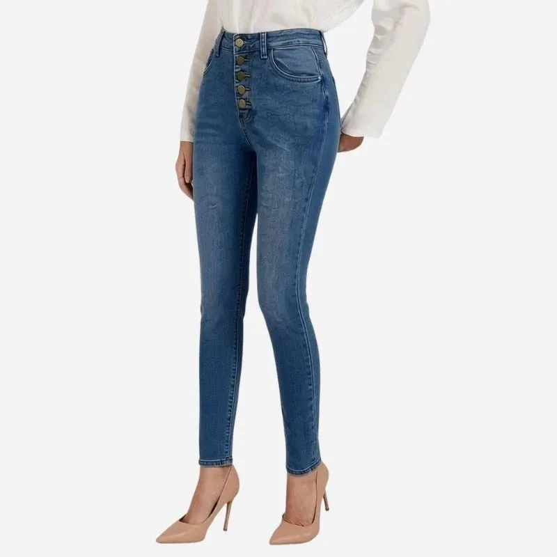 Women's High Waisted Button Fly Skinny Jeans Stretch Denim Pants sold by Good American Jeans product image thumbnail 3