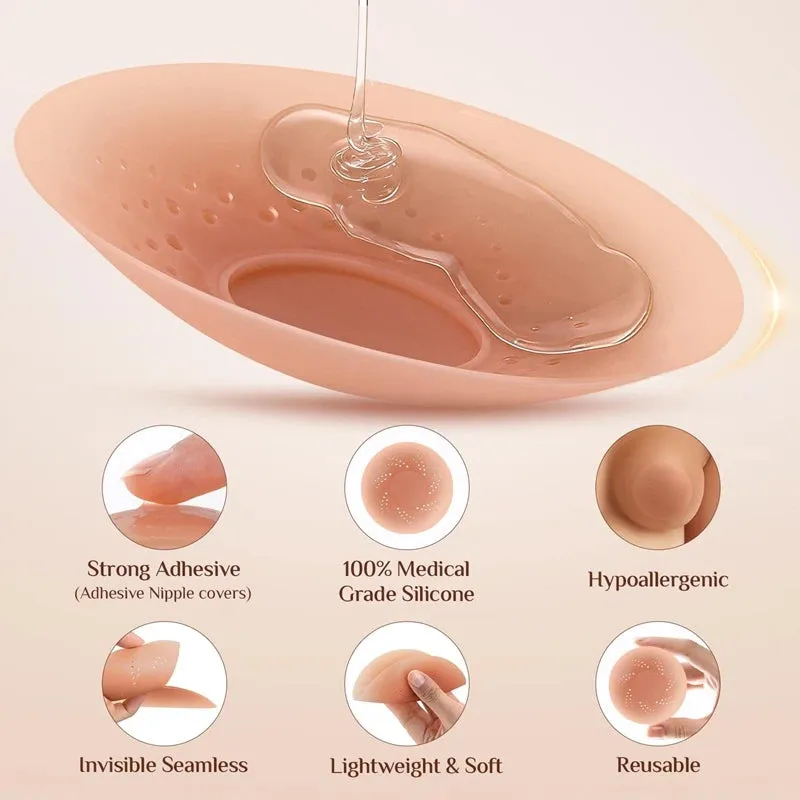 Reusable Silicone Nipple Covers for Women Sticky Bra Pasties sold by Good American Jeans product image thumbnail 4