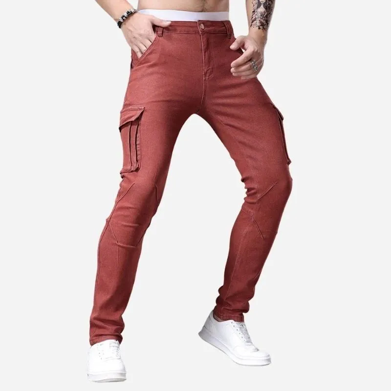 Men's Slim Fit Cargo Jeans Stretch Denim Pants Multi Pocket Trousers sold by Good American Jeans product image thumbnail 5