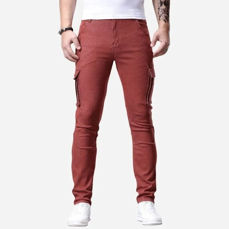 Men's Slim Fit Cargo Jeans Stretch Denim Pants Multi Pocket Trousers sold by Good American Jeans product image thumbnail 4