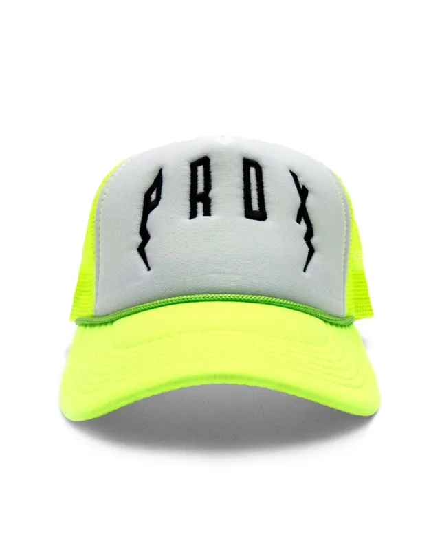 PRDX Trucker Hat (Neon Yellow/White/Black) sold by Paradox Lab