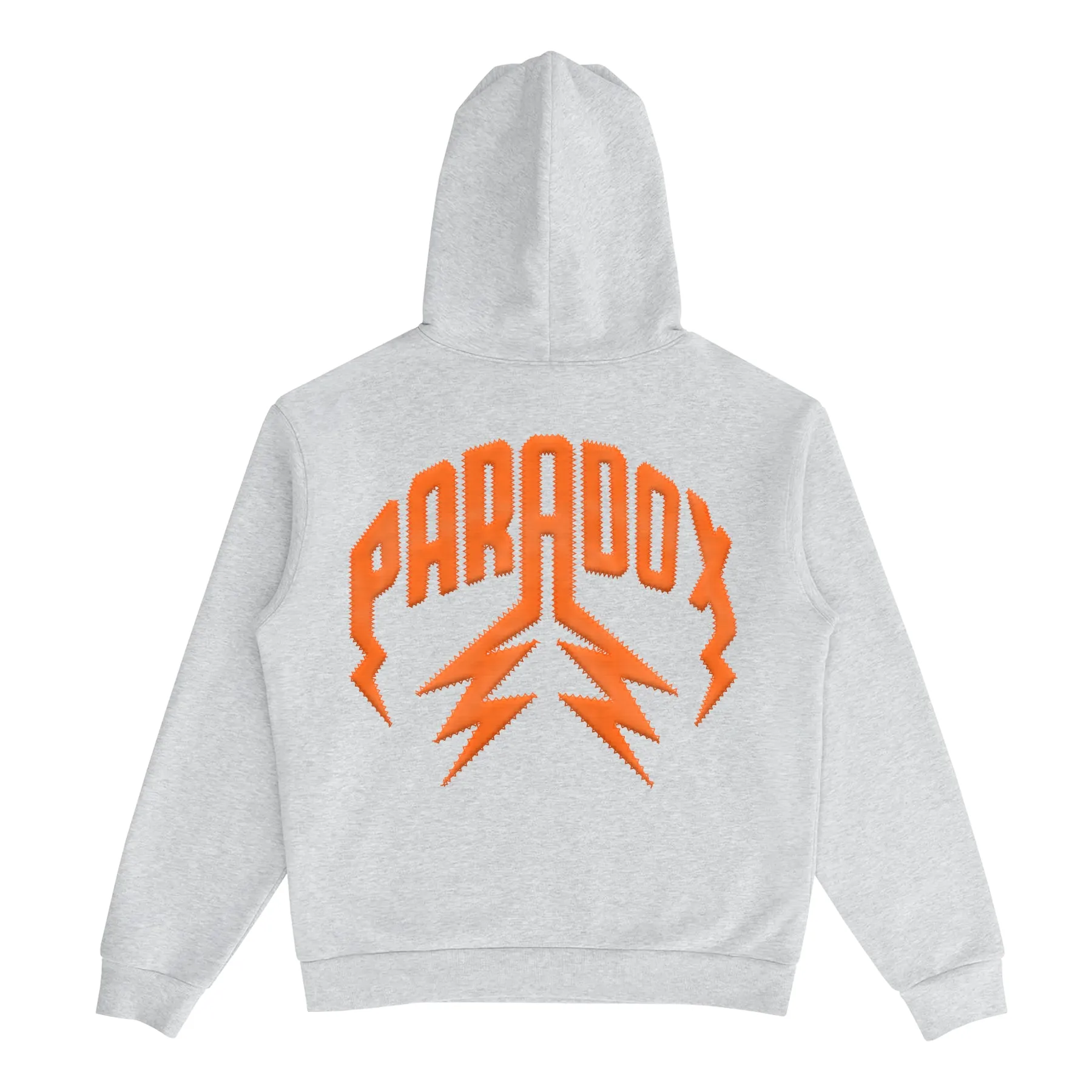 TWILLED LIGHTNING ARC LOGO PULL-OVER HOODIE (GREY/ORANGE) sold by Paradox Lab