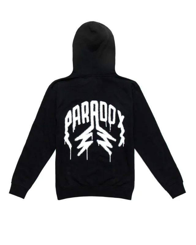 "Spray Paint" Lightning Arc Logo Hoodie (Black) sold by Paradox Lab