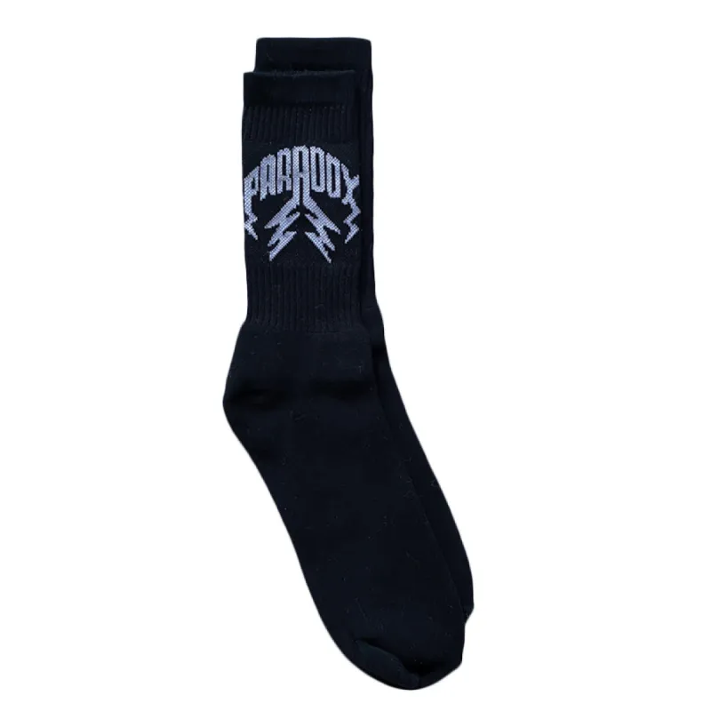 Crew Socks Lightning Arc Logo (2 Pack) - Black/White sold by Paradox Lab
