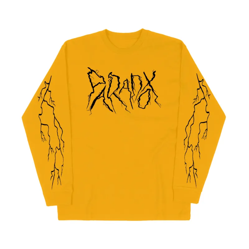 "Lightning Strike" Long Sleeve Tee (Gold/Black) sold by Paradox Lab