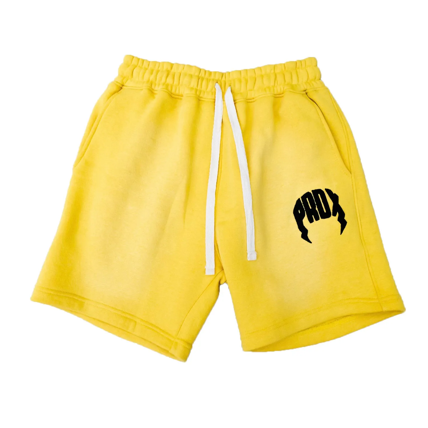 "PRDX" Lightning Arc Logo Sweatshorts (YELLOW/BLACK) sold by Paradox Lab