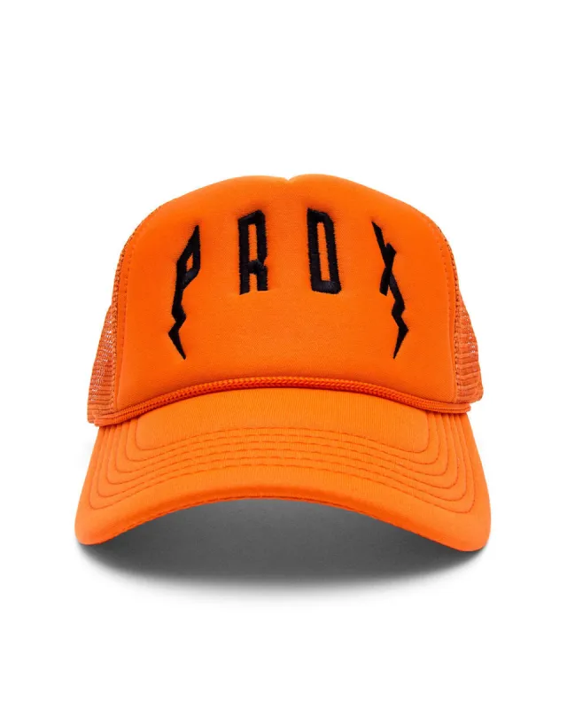 PRDX TRUCKER HAT (ORANGE/ORANGE/BLACK) sold by Paradox Lab