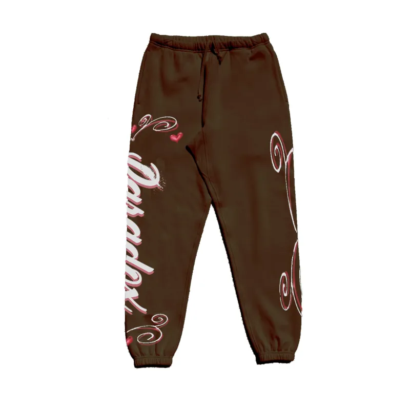 "AIRBRUSHED HEARTS" SWEATPANTS (BROWN) sold by Paradox Lab