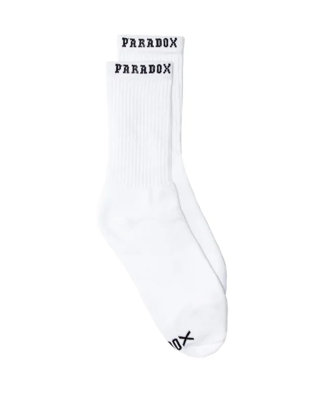 Crew Socks Varsity Logo (2 Pack) - White sold by Paradox Lab