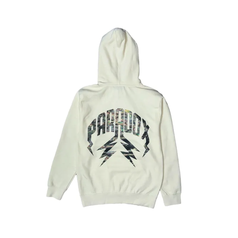 Rainbow Oil Lightning Arc Logo Hoodie (CREAM) sold by Paradox Lab
