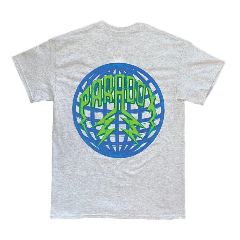 “Globe” Lightning Arc Logo Tee - Gray sold by Paradox Lab