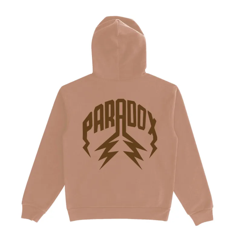 "NEUTRAL TONE" LIGHTNING ARC LOGO PULL-OVER HOODIE (CAMEL) sold by Paradox Lab