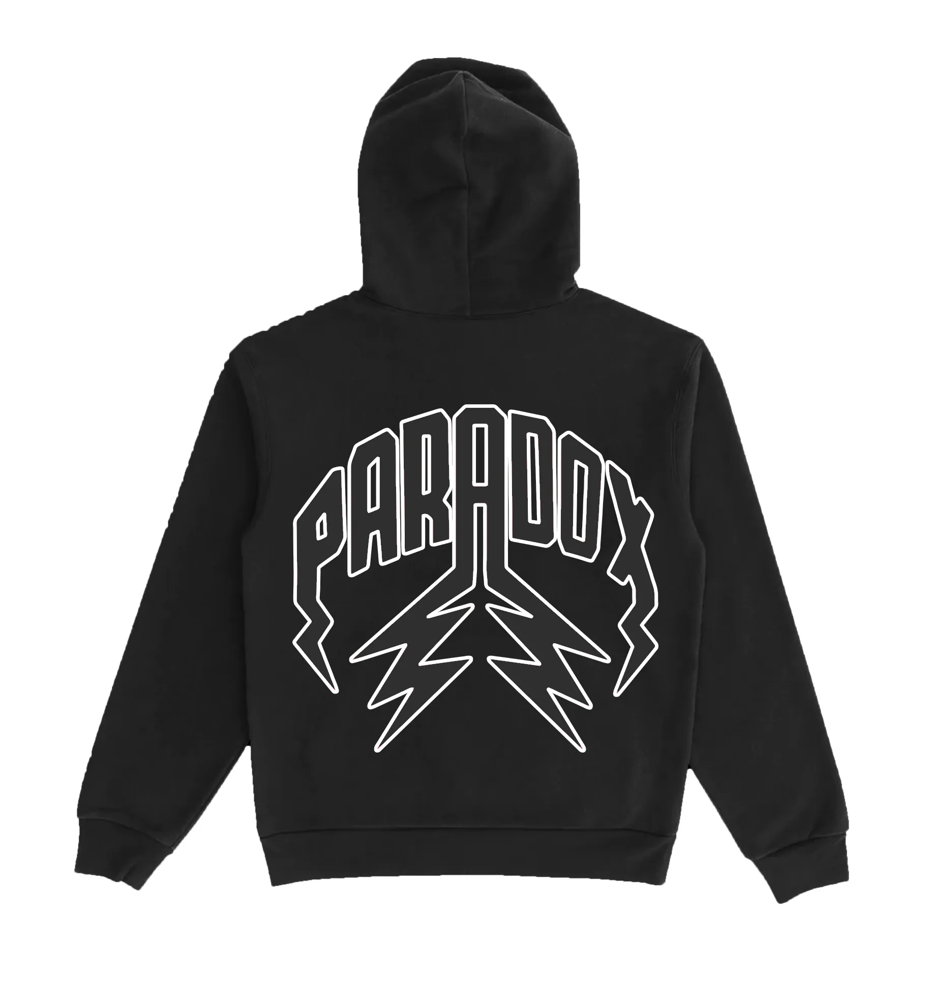 “WAR IS PEACE” ARABIC LIGHTNING ARC LOGO PULL-OVER HOODIE (BLACK) sold by Paradox Lab product image thumbnail 2