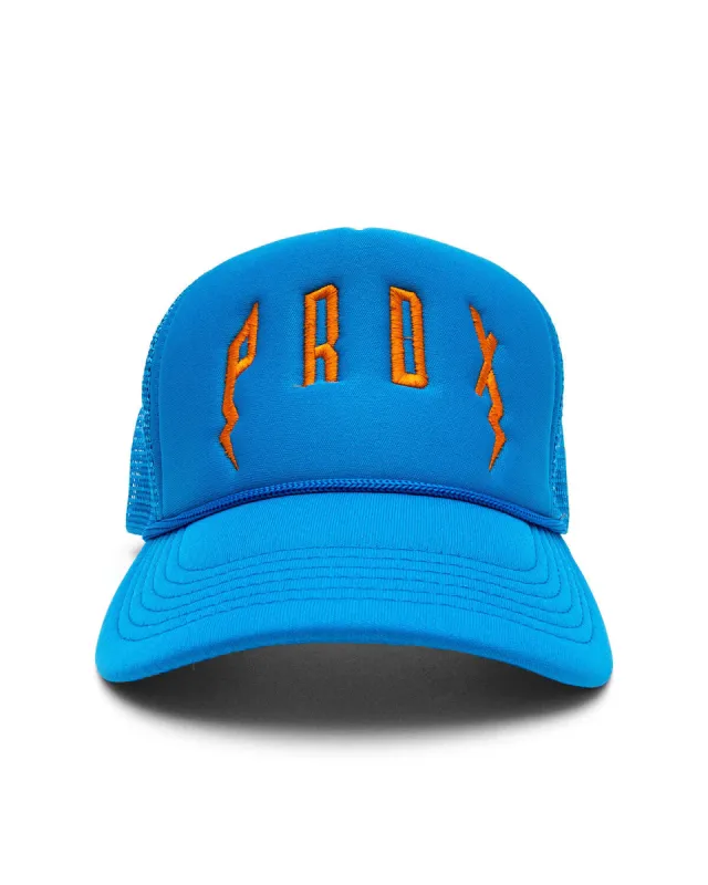 PRDX Trucker Hat (Turquoise/Turquoise/Orange) sold by Paradox Lab