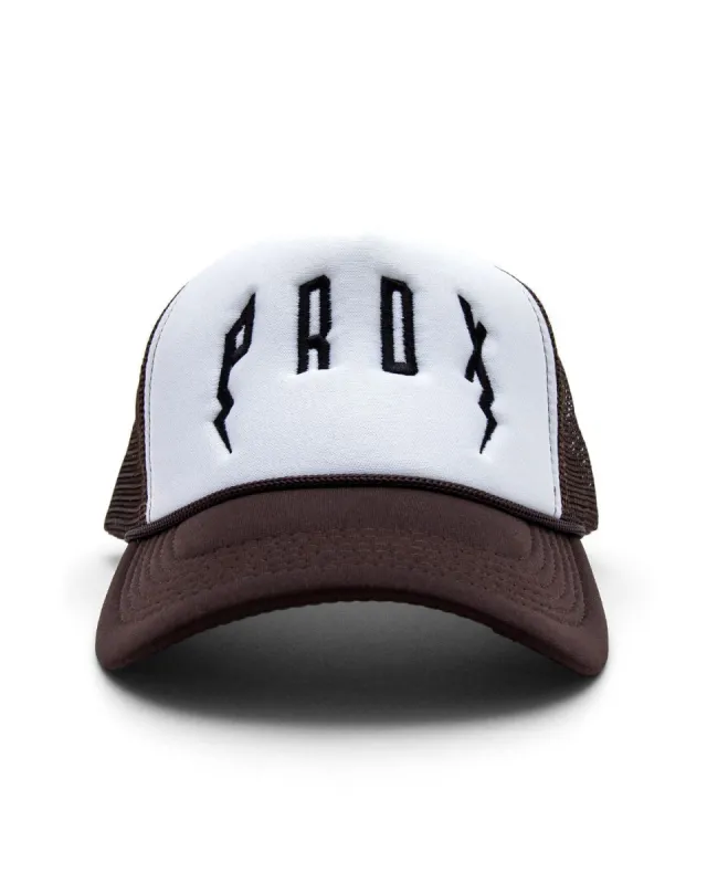 PRDX Trucker Hat (White/Brown/Black) sold by Paradox Lab