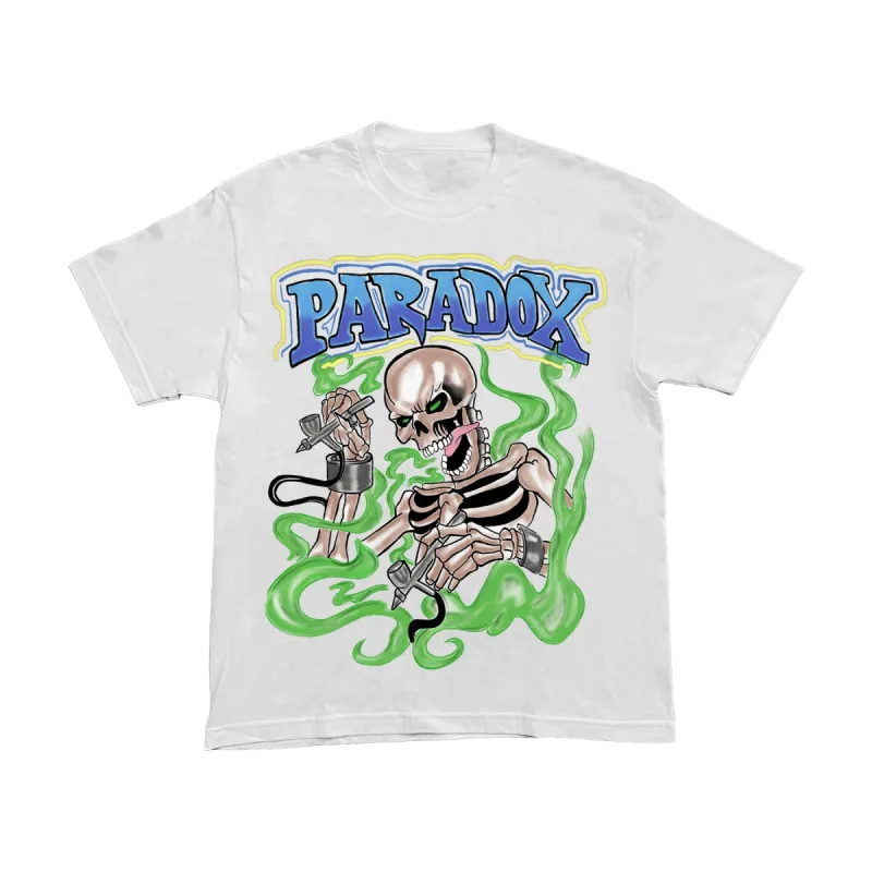 AIRBRUSHED "SKELETON" TEE (WHITE/GREEN) sold by Paradox Lab