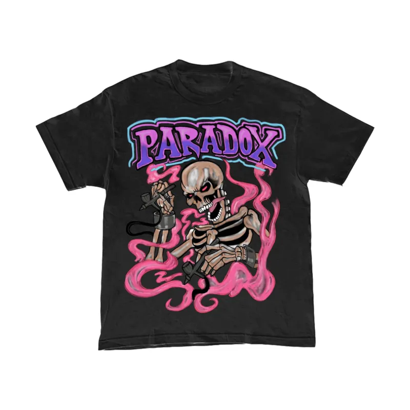 AIRBRUSHED "SKELETON" TEE (BLACK/PINK) sold by Paradox Lab