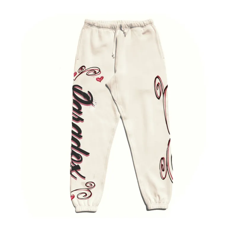 "AIRBRUSHED HEARTS" SWEATPANTS (CREAM) sold by Paradox Lab