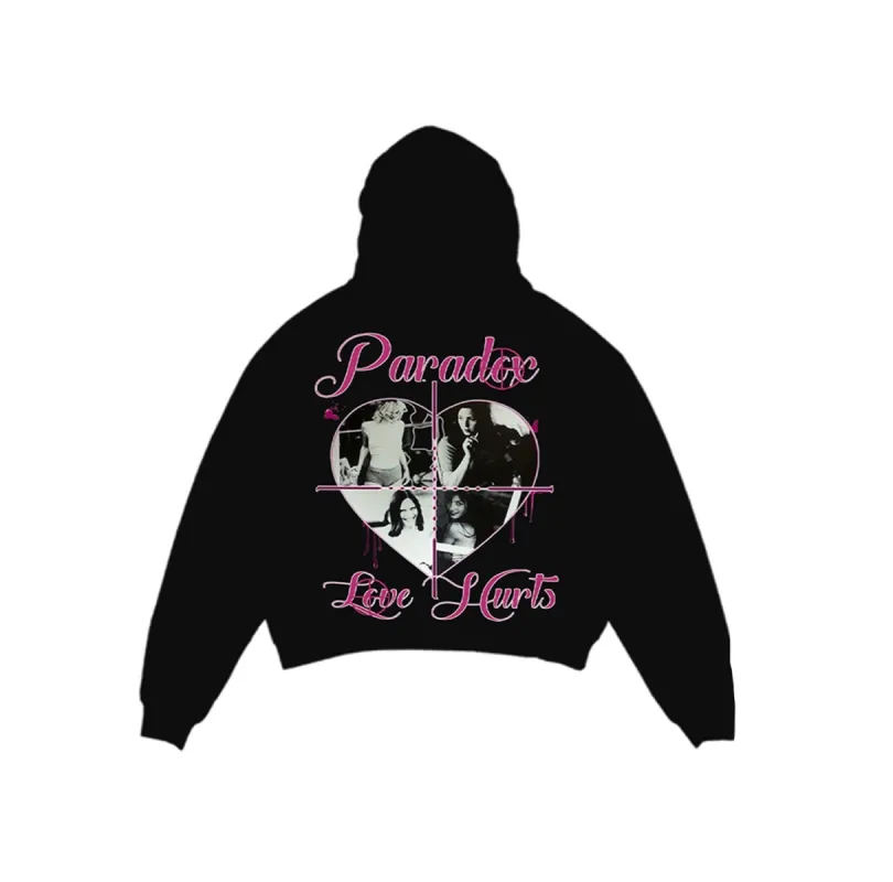 "LOVE HURTS" LIGHTNING ARC LOGO PULL-OVER HOODIE (BLACK) sold by Paradox Lab