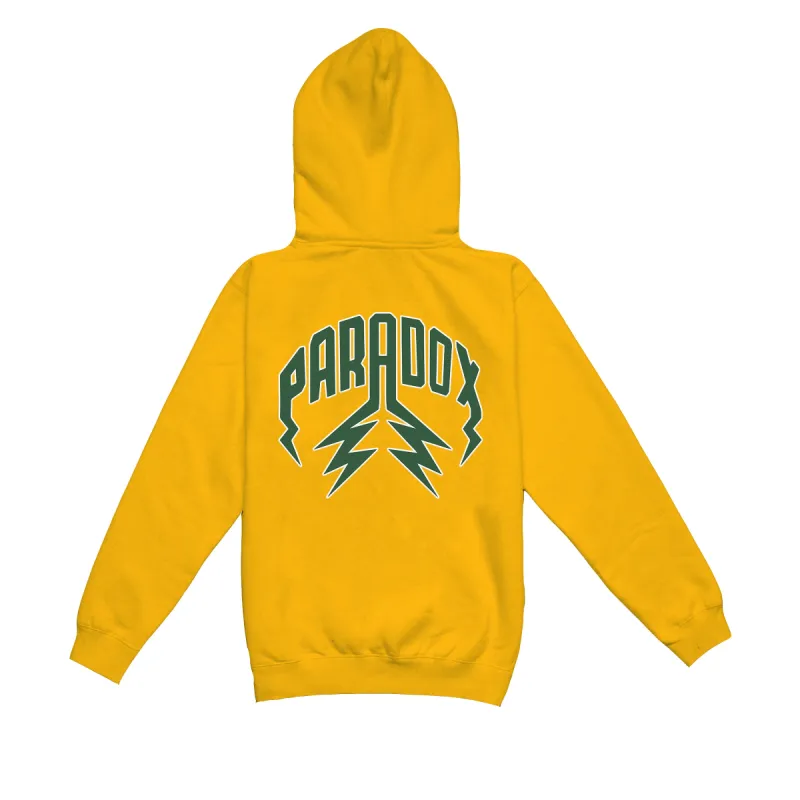 "BRAZIL" LIGHTNING ARC LOGO HOODIE (YELLOW GOLD) sold by Paradox Lab