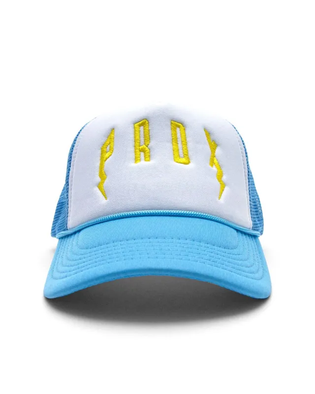 PRDX Trucker Hat (Light Blue/ White/ Yellow) sold by Paradox Lab