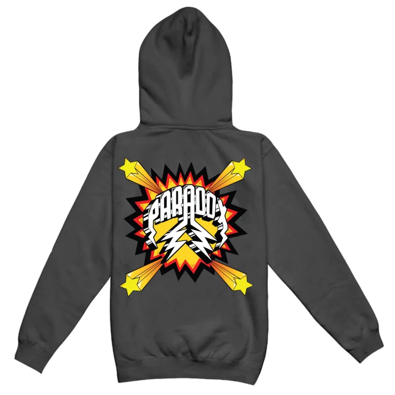 "POP ART" LIGHTNING ARC LOGO HOODIE (CHARCOAL GREY) sold by Paradox Lab