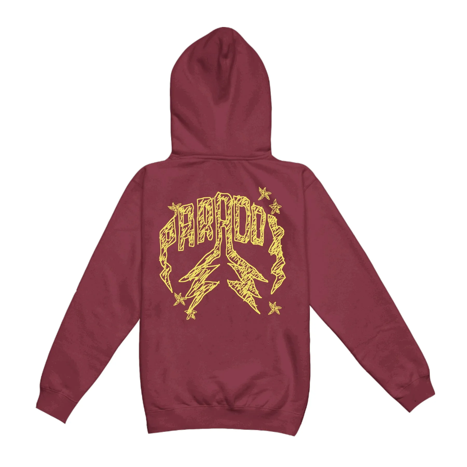 "QUICK SKETCH" LIGHTNING ARC LOGO PULL-OVER HOODIE (MAROON) sold by Paradox Lab