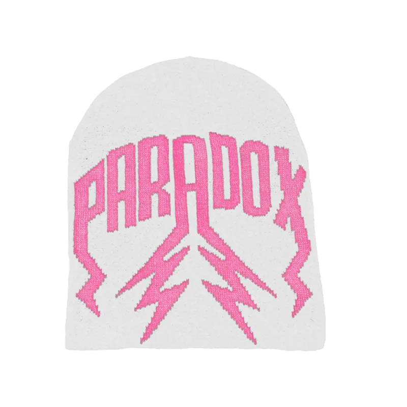LIGHTNING ARC LOGO BEANIE - (WHITE/PINK) sold by Paradox Lab