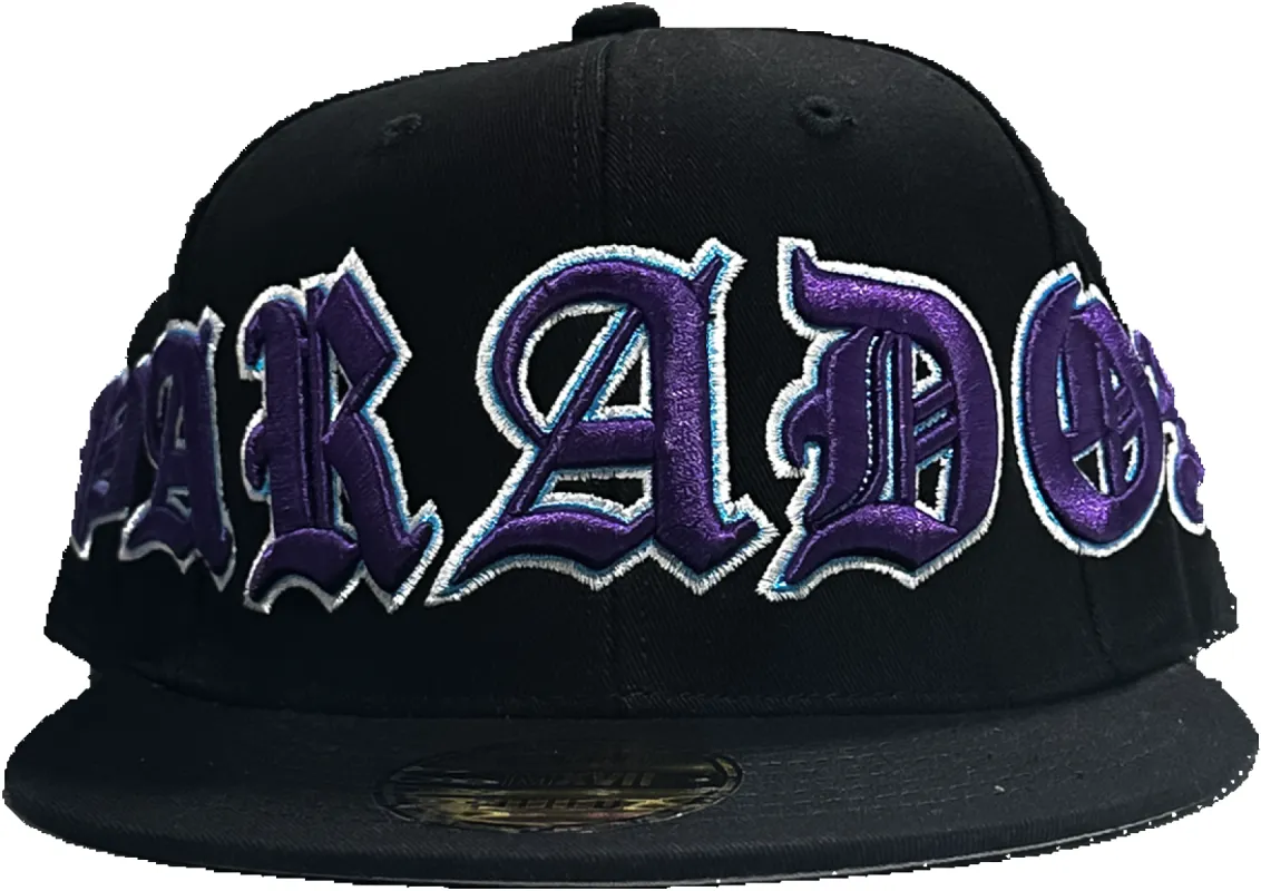OLD VARSITY FITTED HAT (BLACK/PURPLE) sold by Paradox Lab