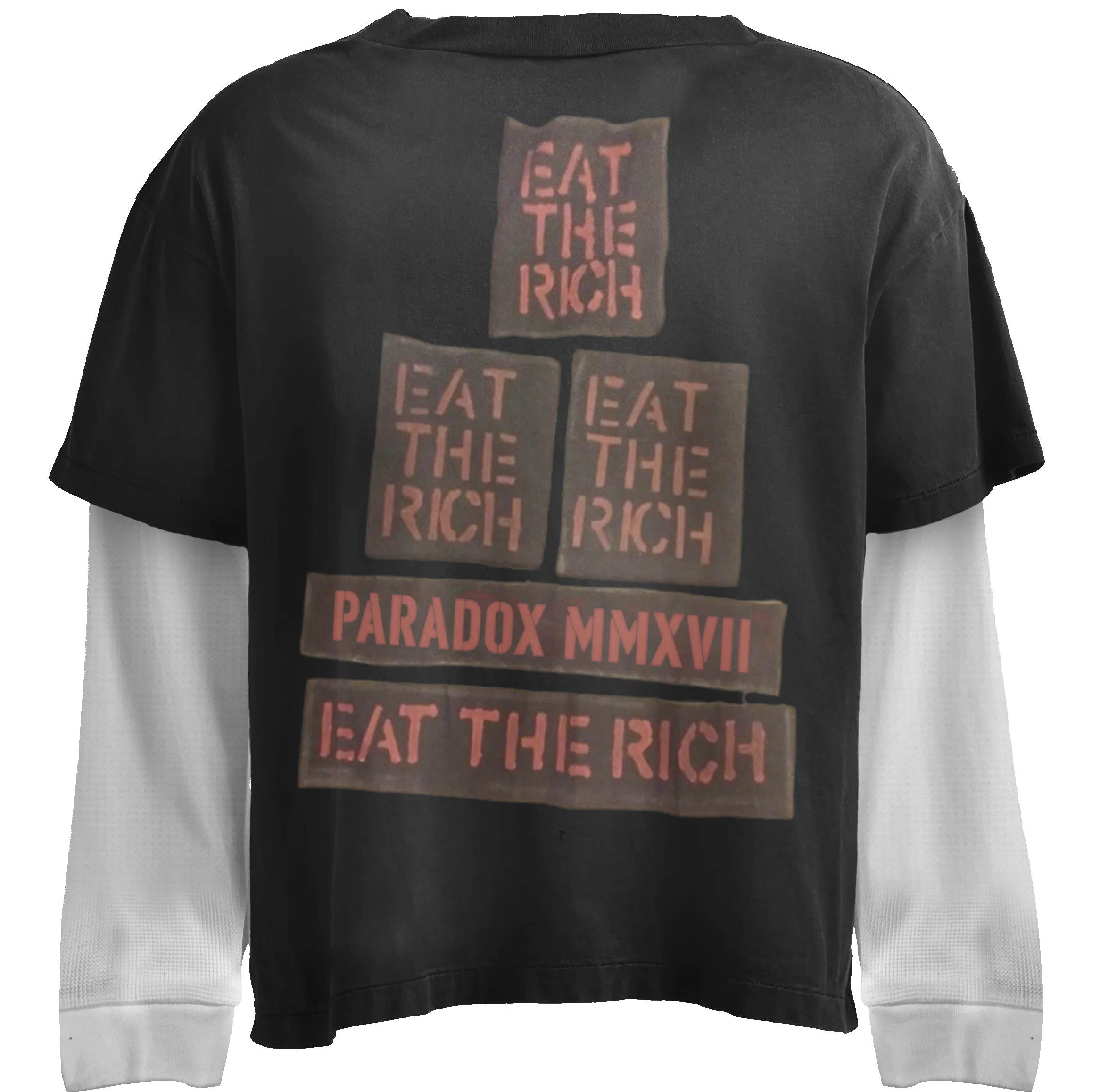 "EAT THE RICH" LAYERED LONG-SLEEVE TEE sold by Paradox Lab product image thumbnail 2