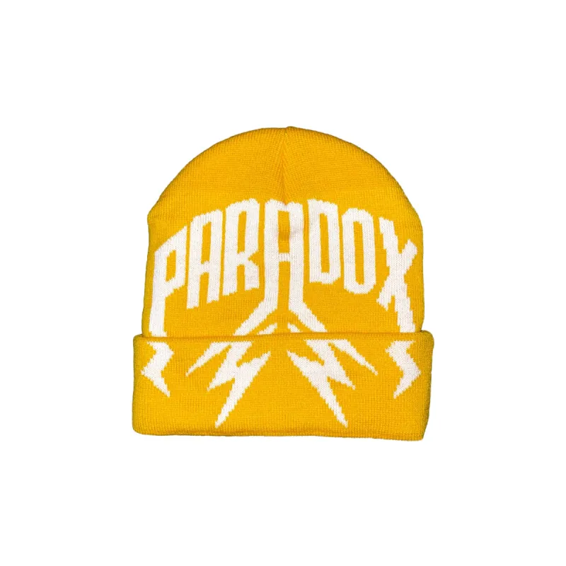 LIGHTNING ARC LOGO BEANIE - FOLD (YELLOW) sold by Paradox Lab