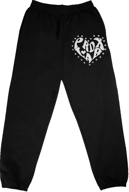 “PRDXLAB HEART” - Sweatpants (BLACK) sold by Paradox Lab