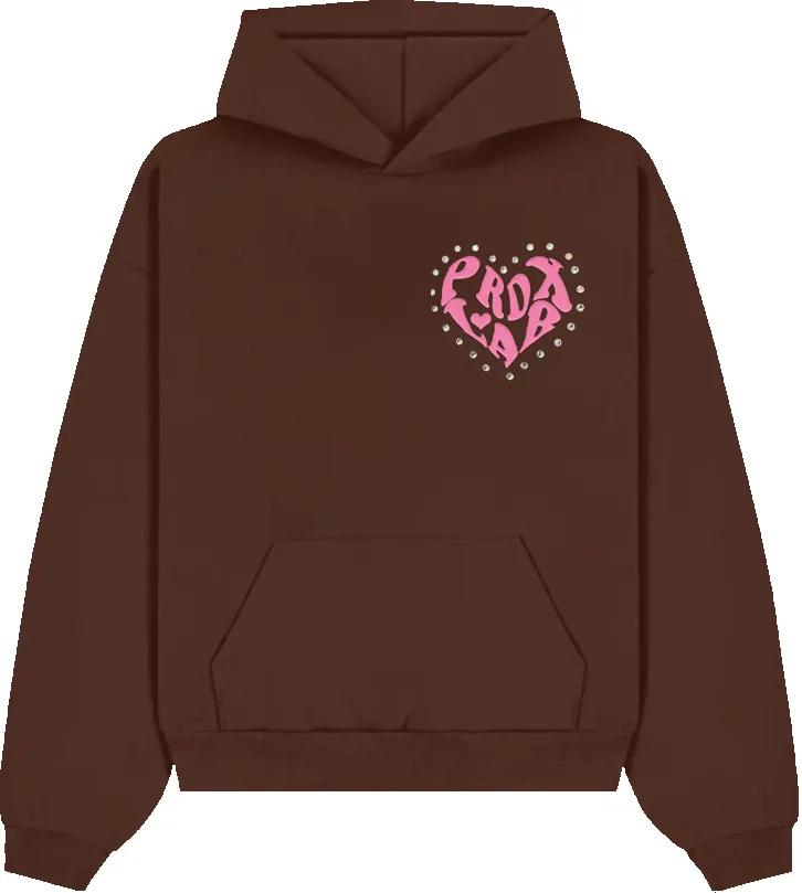 “PRDXLAB HEART” - Pull-Over Hoodie (BROWN) sold by Paradox Lab