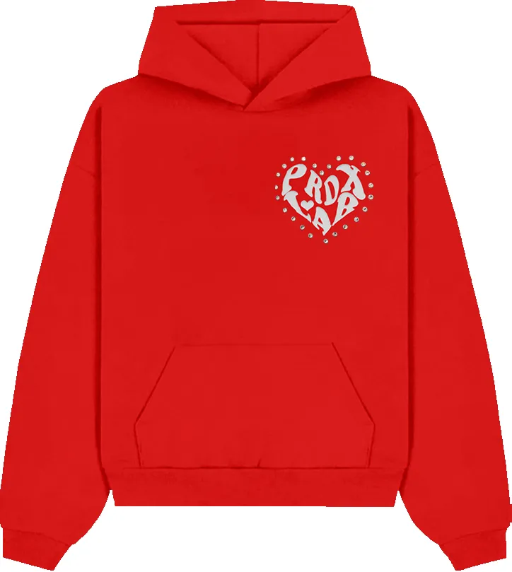 “PRDXLAB HEART” - Pull-Over Hoodie (RED) sold by Paradox Lab