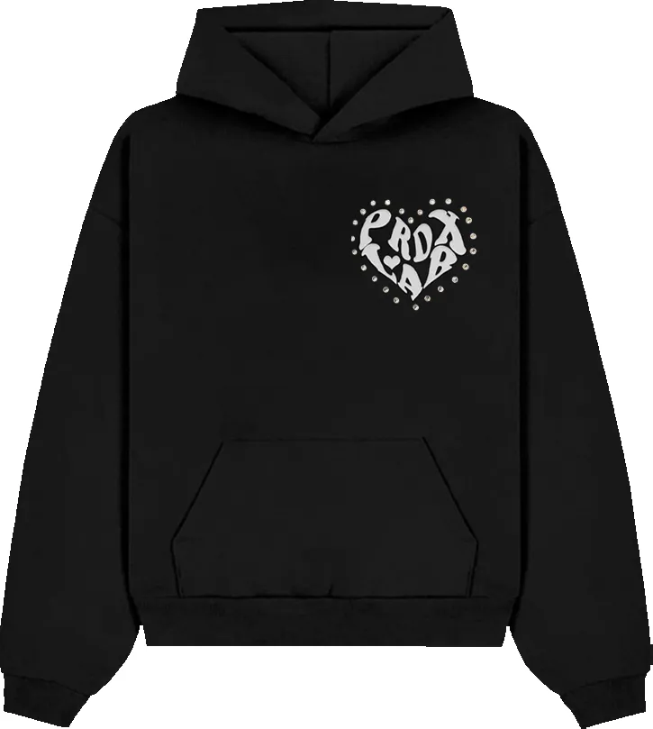 “PRDXLAB HEART” - Pull-Over Hoodie (Black) sold by Paradox Lab
