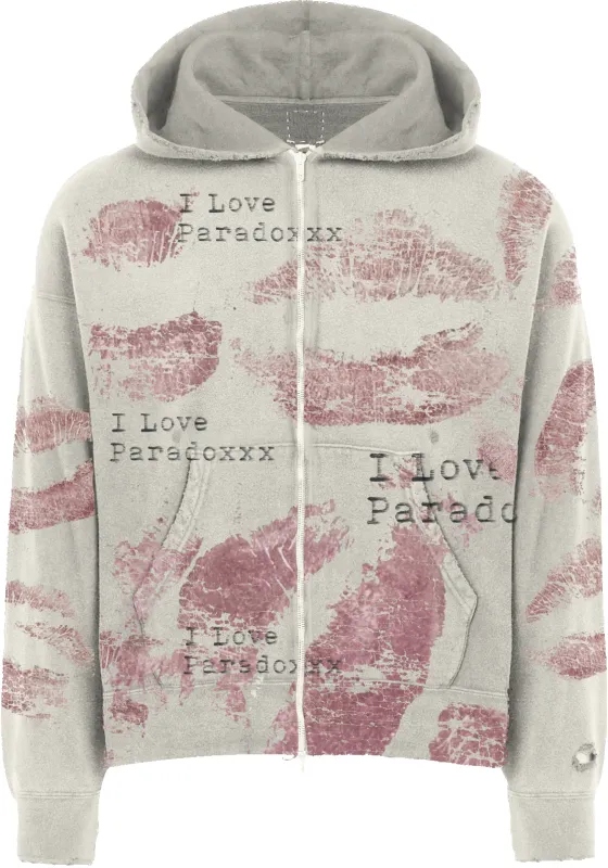 “LIPSTICK KISSES” - Zip-Up Hoodie sold by Paradox Lab