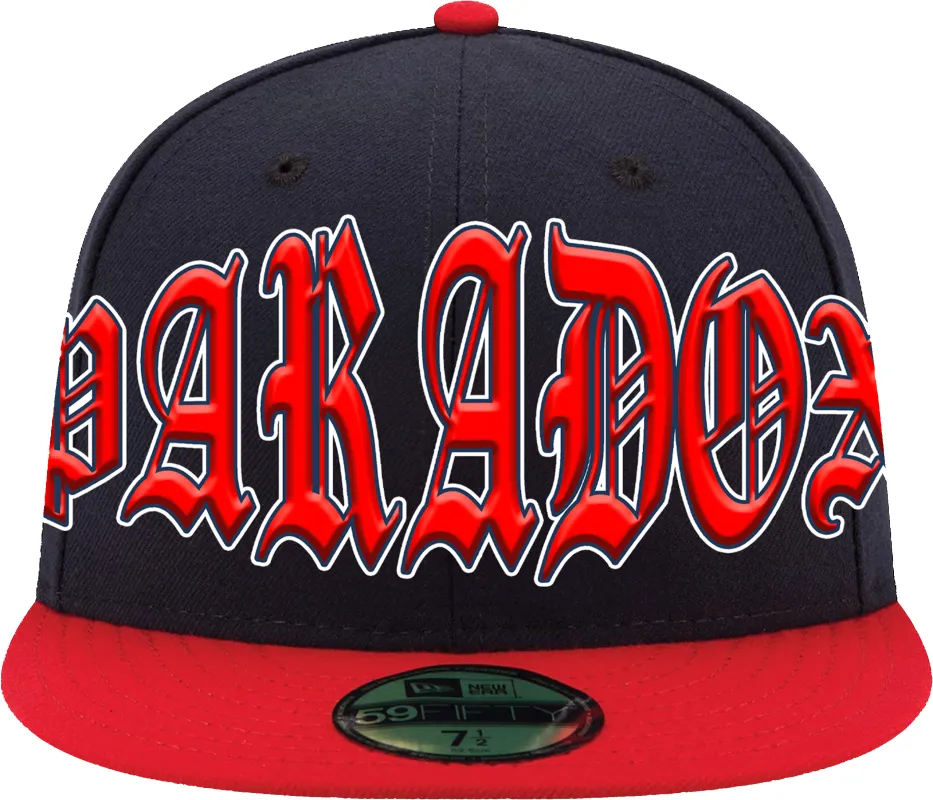 “Braves” Fitted Hat (Navy/Red) sold by Paradox Lab