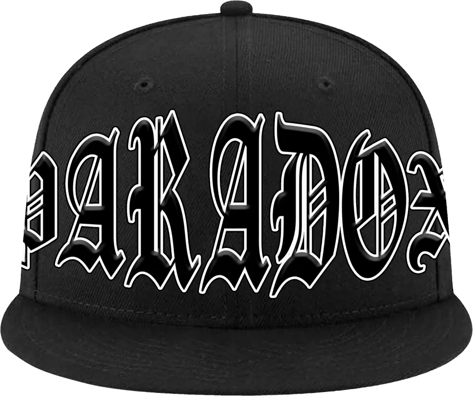 “Blackout” Fitted Hat (Black/White) sold by Paradox Lab