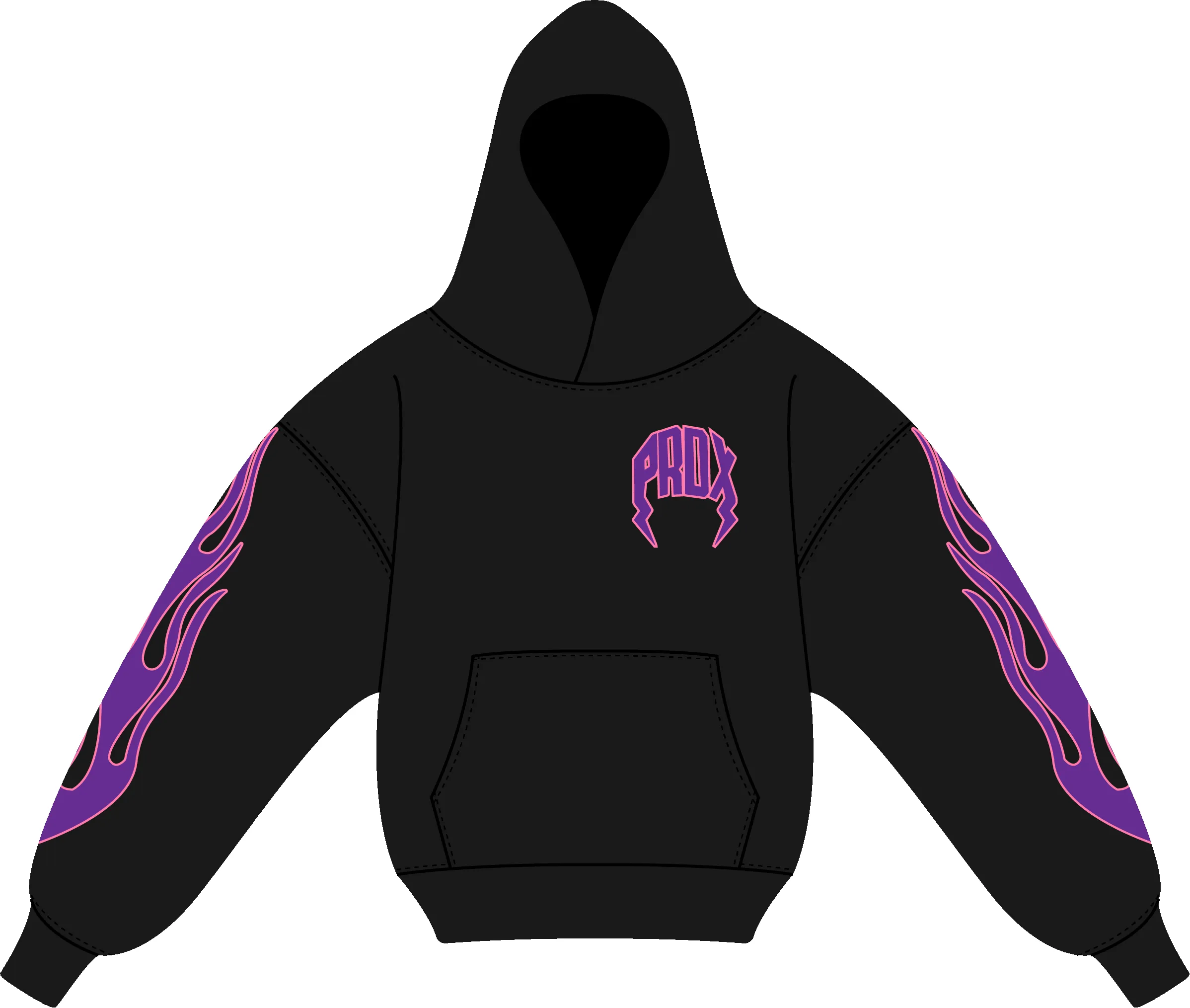 "PURPLE REIGN V2" LIGHTNING ARC LOGO HOODIE (BLACK) sold by Paradox Lab product image thumbnail 2
