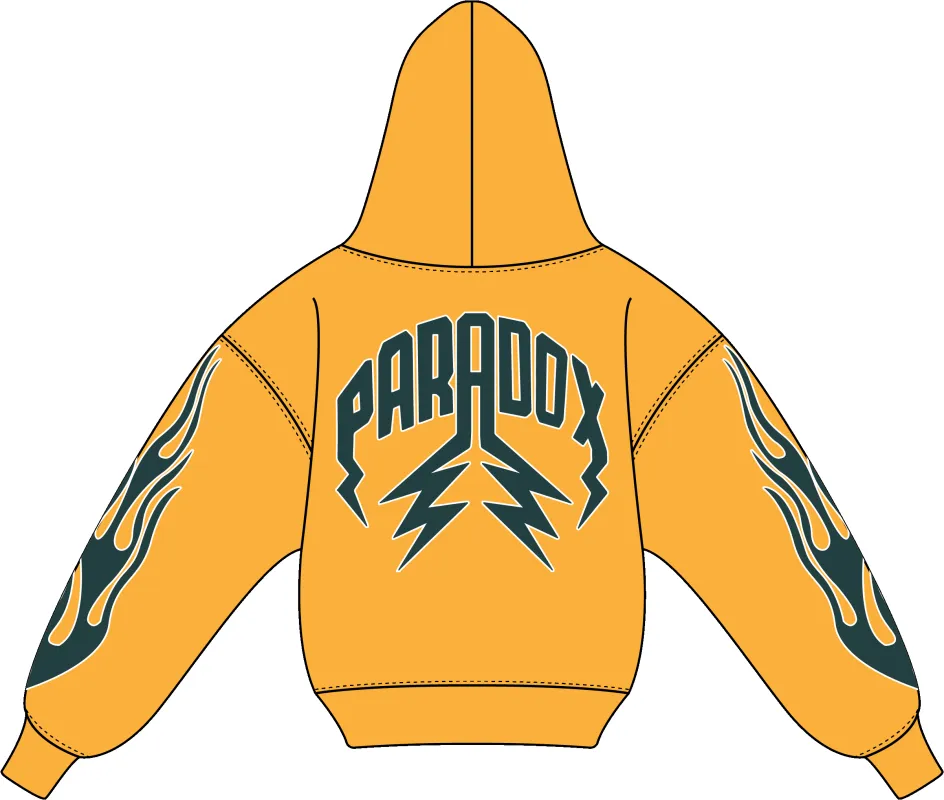 "BRAZIL V2" LIGHTNING ARC LOGO HOODIE (YELLOW GOLD) sold by Paradox Lab