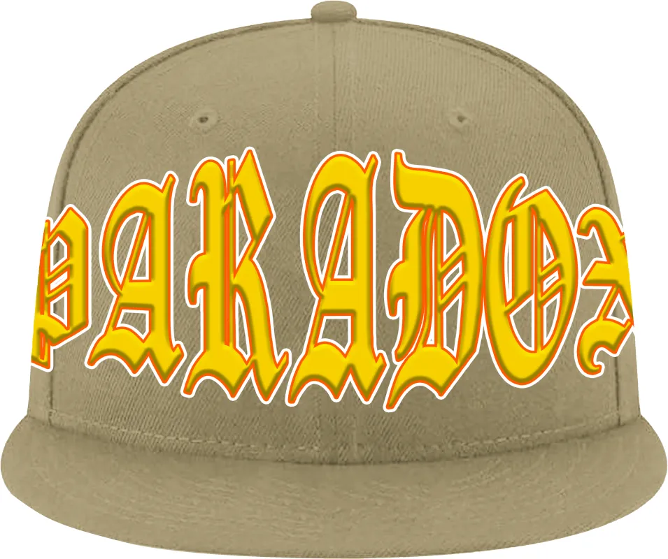 "OLD VARSITY" FITTED HAT (TAN/YELLOW) sold by Paradox Lab