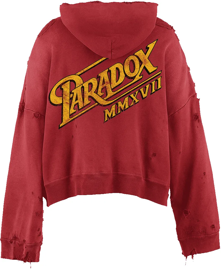 "CLASSIC SCRIPT" ZIP-UP HOODIE (RED) sold by Paradox Lab product image thumbnail 2