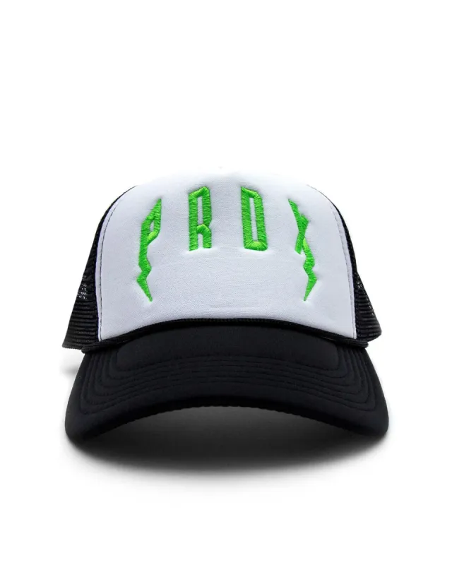 PRDX Trucker Hat (Black/White/Neon Green) sold by Paradox Lab