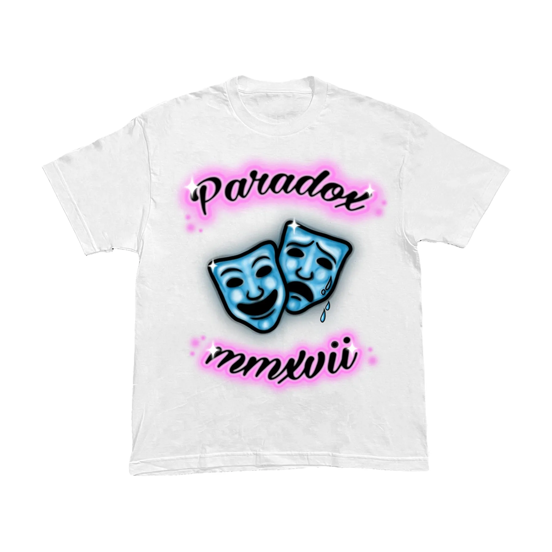 Airbrushed "Laugh Now Cry NEVER" TEE (WHITE) sold by Paradox Lab