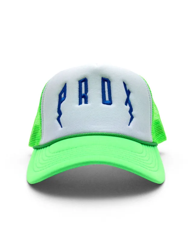 PRDX Trucker Hat (Neon Green/White/Blue) sold by Paradox Lab